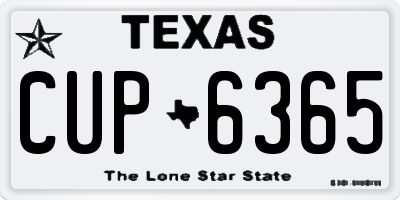 TX license plate CUP6365