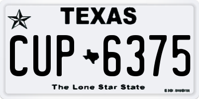 TX license plate CUP6375