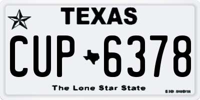 TX license plate CUP6378
