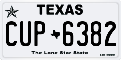 TX license plate CUP6382