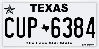 TX license plate CUP6384