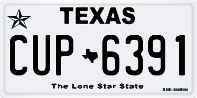 TX license plate CUP6391