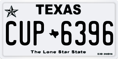 TX license plate CUP6396