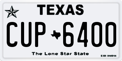 TX license plate CUP6400