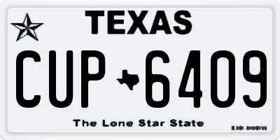 TX license plate CUP6409