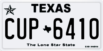 TX license plate CUP6410