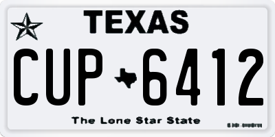 TX license plate CUP6412