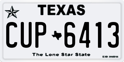 TX license plate CUP6413