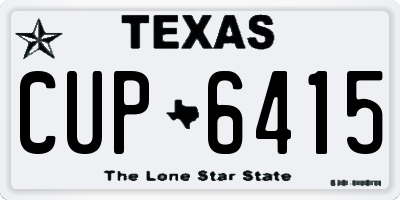 TX license plate CUP6415
