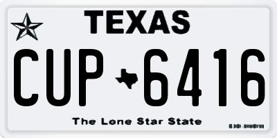 TX license plate CUP6416