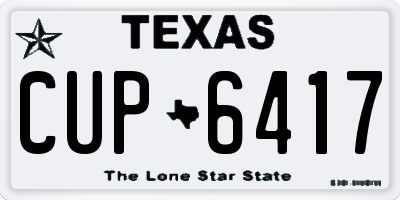 TX license plate CUP6417