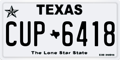 TX license plate CUP6418