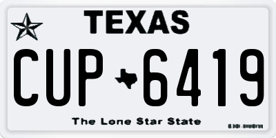 TX license plate CUP6419