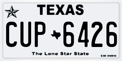 TX license plate CUP6426