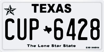 TX license plate CUP6428