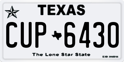 TX license plate CUP6430