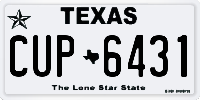 TX license plate CUP6431