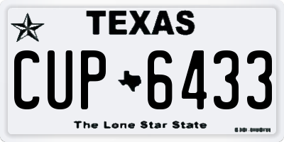 TX license plate CUP6433