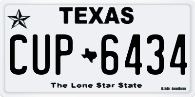 TX license plate CUP6434