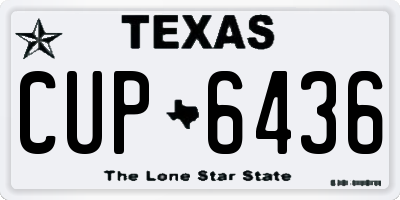 TX license plate CUP6436