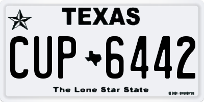 TX license plate CUP6442