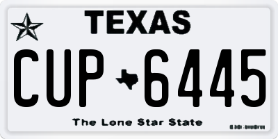TX license plate CUP6445