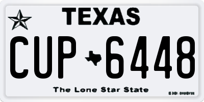 TX license plate CUP6448