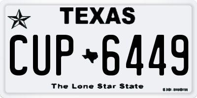 TX license plate CUP6449