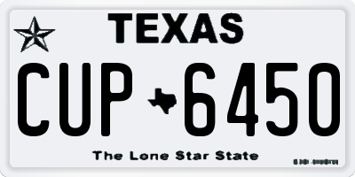 TX license plate CUP6450