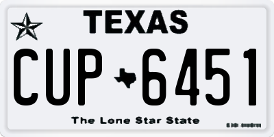 TX license plate CUP6451