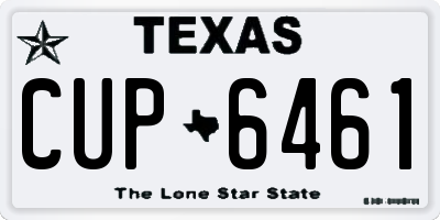 TX license plate CUP6461