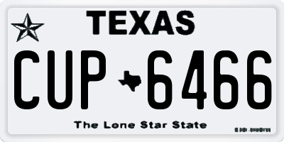 TX license plate CUP6466
