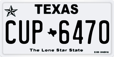 TX license plate CUP6470