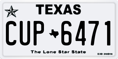 TX license plate CUP6471