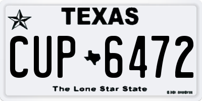 TX license plate CUP6472