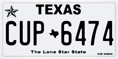 TX license plate CUP6474