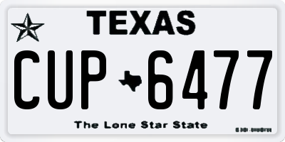 TX license plate CUP6477