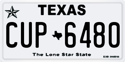 TX license plate CUP6480