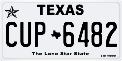 TX license plate CUP6482