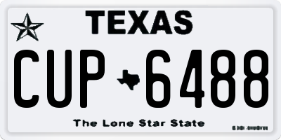 TX license plate CUP6488