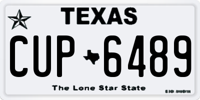 TX license plate CUP6489