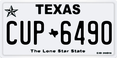 TX license plate CUP6490