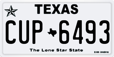 TX license plate CUP6493