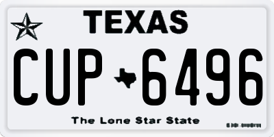 TX license plate CUP6496