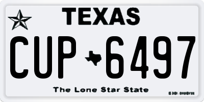 TX license plate CUP6497