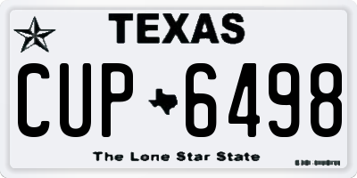 TX license plate CUP6498