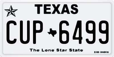 TX license plate CUP6499