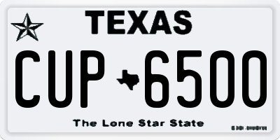 TX license plate CUP6500