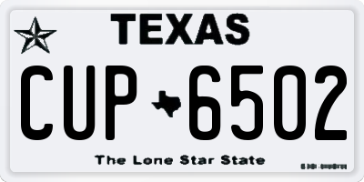 TX license plate CUP6502