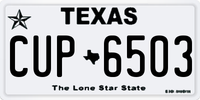 TX license plate CUP6503